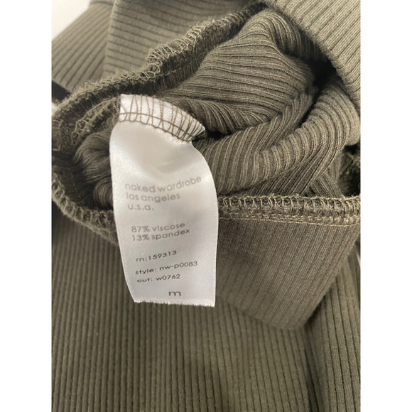 Naked Wardrobe High Waisted Snatched Ribbed Legging Baddie Pants Womens Medium - Picture 6 of 10